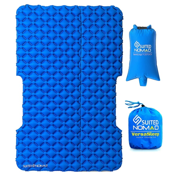 SUITEDNOMAD Double Sleeping Pad for Camping, 2 Person Inflatable SUV Air Mattress Bed
