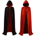 thumbnail image 1 of Cape Noire Rouge à Double Face Cape à Capuche Adulte pour Cosplay Costume d'Halloween, 1 of 4