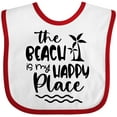 thumbnail image 3 of Inktastic Spring Break the Beach is My Happy Place Boys or Girls Baby Bib, 3 of 4