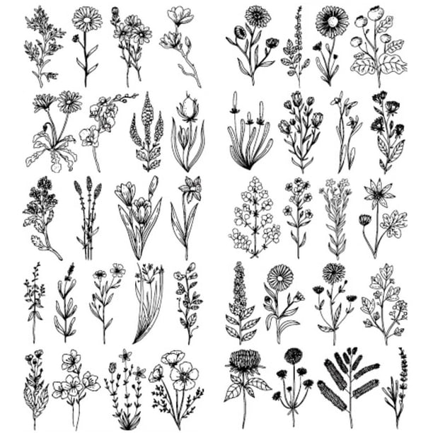 10 pegatinas de tatuaje para el cuerpo de la planta, tatuajes frescos de hierba para hombres y mujeres