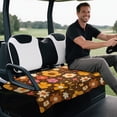 thumbnail image 4 of Uorisanigo Golf Cart Seat Covers Soft Aesthetic Flowers Print Golf Cart Seat Towel Blanket Universal Fit for Club Car 2-Person, Easy to Intall Golf Cart Accessories with 4 Front Pockets, 4 of 7
