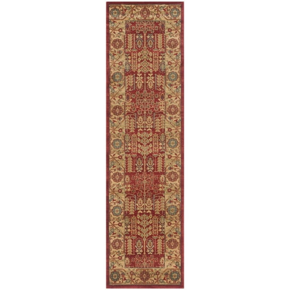 SAFAVIEH Mahal Phylliss Oriental Runner Rug, Red/Natural, 2'2" x 8'