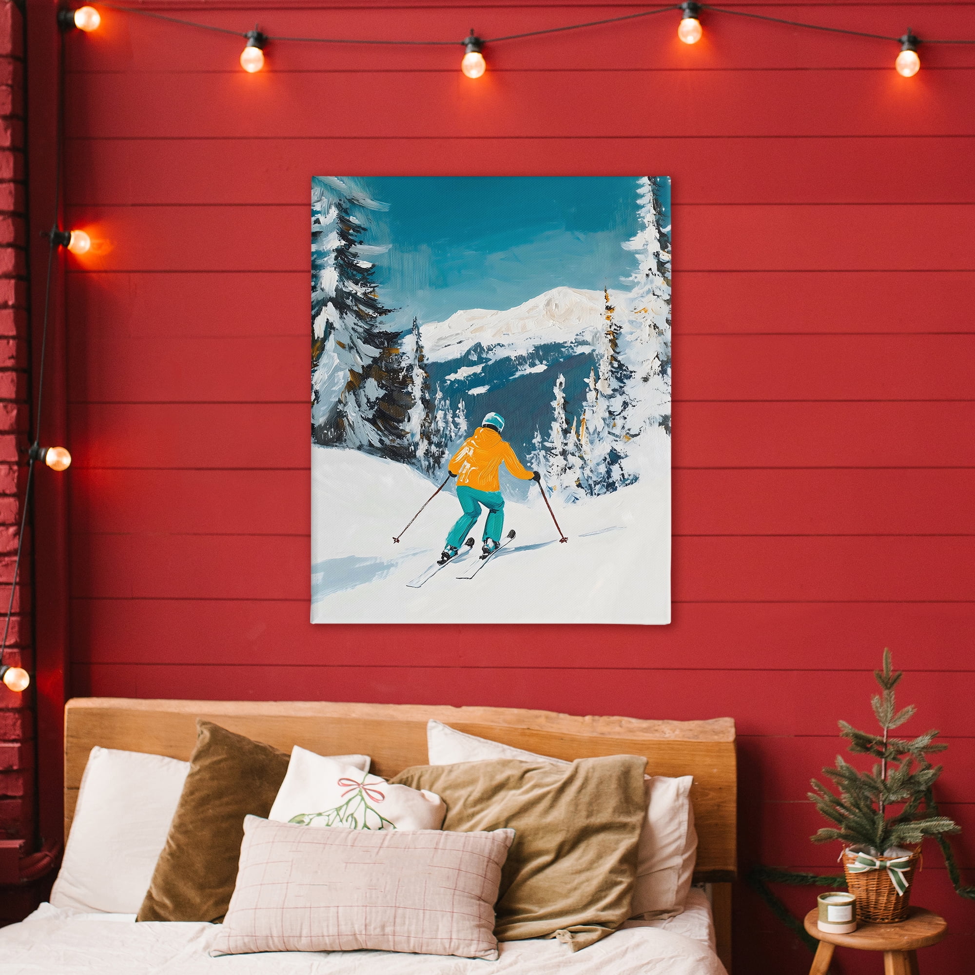 Stupell Industries Downhill Skier on Mountain Canvas Wall Art, design by The Prints Vibe