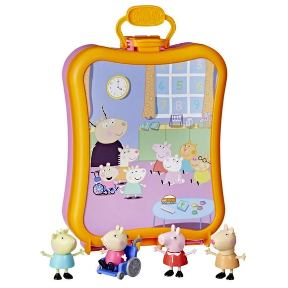 Peppa Pig Peppa's Club Friends Case Preschool Toy, Includes 4 Figures, Features Handle for On-the-Go Fun and Easy Storage, for Ages 3 and Up