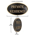 thumbnail image 2 of 8.5" x 13" Standard Oval Private Residence Statement Plaque Sign with Lawn Stake - Green/Gold, 2 of 6