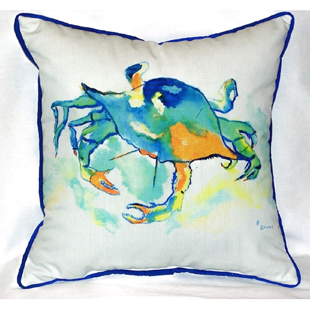 Betsy Drake ZP107 Orange Crab Indoor & Outdoor Throw Pillow- 22 x 22 in.