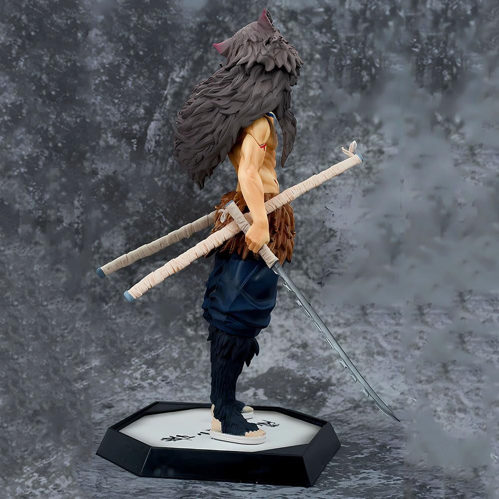 Inosuke Figure Kimetsu No Yaiba Demon Figures Monster Slayer Action Figure Desktop Decoration Gift Anime Fan Collection(32CM/12.7IN)