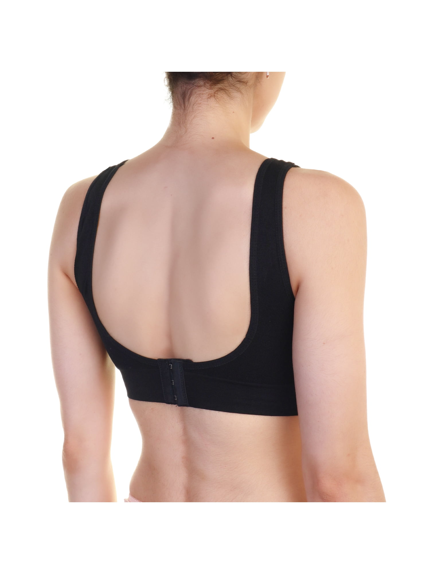 Angelina Wire-Free Seamless U-Back Bralettes with Adjustable Closure (6-Pack)