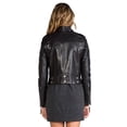 thumbnail image 2 of Luis Leather Women's Lambskin Leather Biker Black Jacket Large, 2 of 3