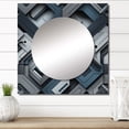thumbnail image 1 of Designart "Symmetric Grey Concrete Geometry" 0 Grey Large Square Mirror - Square Bedroom Mirror Printed Wall Decor - Modern Square Printed Wall Mirror Art, 1 of 5