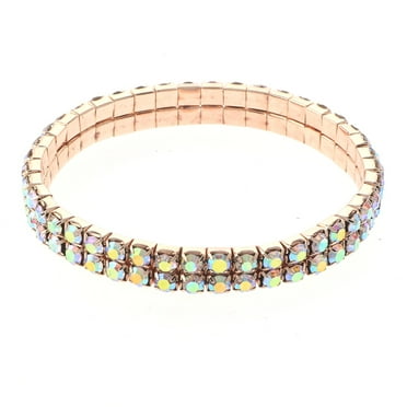 Rhinestone Stretch Bracelet / 2 Lines
