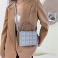 thumbnail image 1 of Bolsa Mini bolsos de mano de color sólido a cuadros de PU para mujer Vintage (gris) JShteea Para Estrenar, 1 of 9