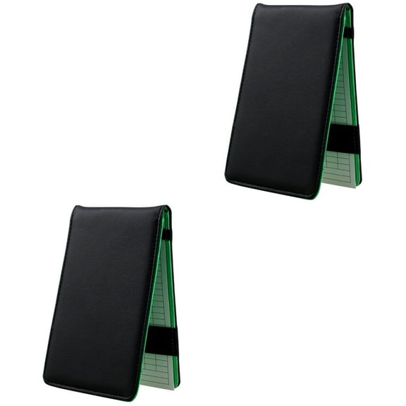 Pawsdot Black Golf Scorebook Lightweight Stylish for Record Use 2Pcs