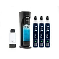 Drinkmate Sparkling Water and Soda Maker Bundle, Carbonates ANY Drink, Matte Black