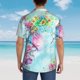 thumbnail image 4 of Balery Dragonfly Floral Camisas hawaianas de manga corta para hombre, camisas playeras de corte holgado, camisas de vacaciones con botones,3X-Large, 4 of 7
