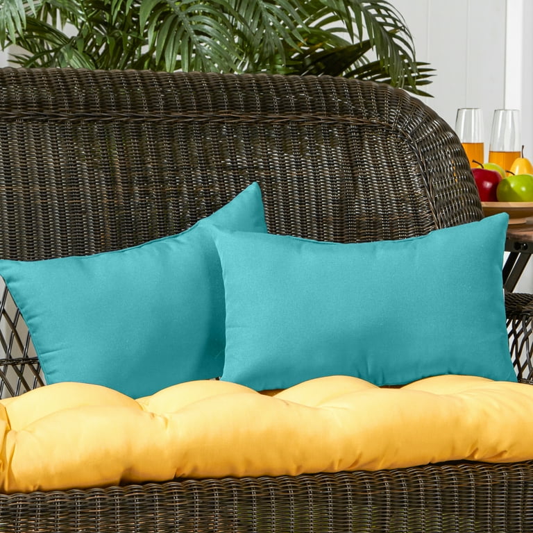 Teal top rectangle pillow