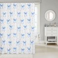 thumbnail image 2 of Manfei Cartoon Bow Knot Shower Curtain 72Wx84L,Blue Bowtie Bathroom Shower Curtain, 2 of 5