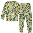 thumbnail image 2 of FORMRS Long Sleeve Top and Pants Pajama Set for Niños 2-Piece Sleepwear, Sizes 18M-8Y, Orange Tree, 2 of 6