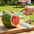 thumbnail image 4 of Cook With Color Watermelon Knife, Extra-Long Serrated Stainless Steel Blade for Melons, Sage, 4 of 5