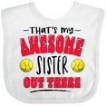 thumbnail image 3 of Inktastic That's My Awesome Sister out There with Softballs Boys or Girls Baby Bib, 3 of 4