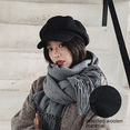 thumbnail image 2 of Boina de lana Tianjidai para mujer, gorra con visera negra para otoño e invierno, estilo retro de pintor de moda, sombrero octogonal británico de estilo coreano, 2 of 6