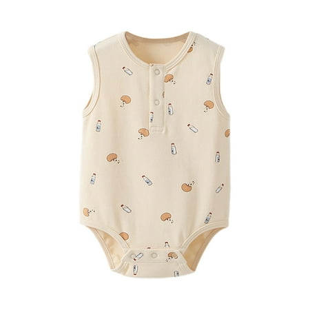 

TINYSOME Baby Summer Clothing Sleeveless Romper Print Short Jumpsuit Toddler Cotton Vest Shirt Fashion Boys Girls Unisex Clothes