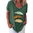 thumbnail image 1 of Pompotops Chemises Mode Décontractée pour Femmes, Manches Courtes, Tee-Shirt Ample, 1 of 4