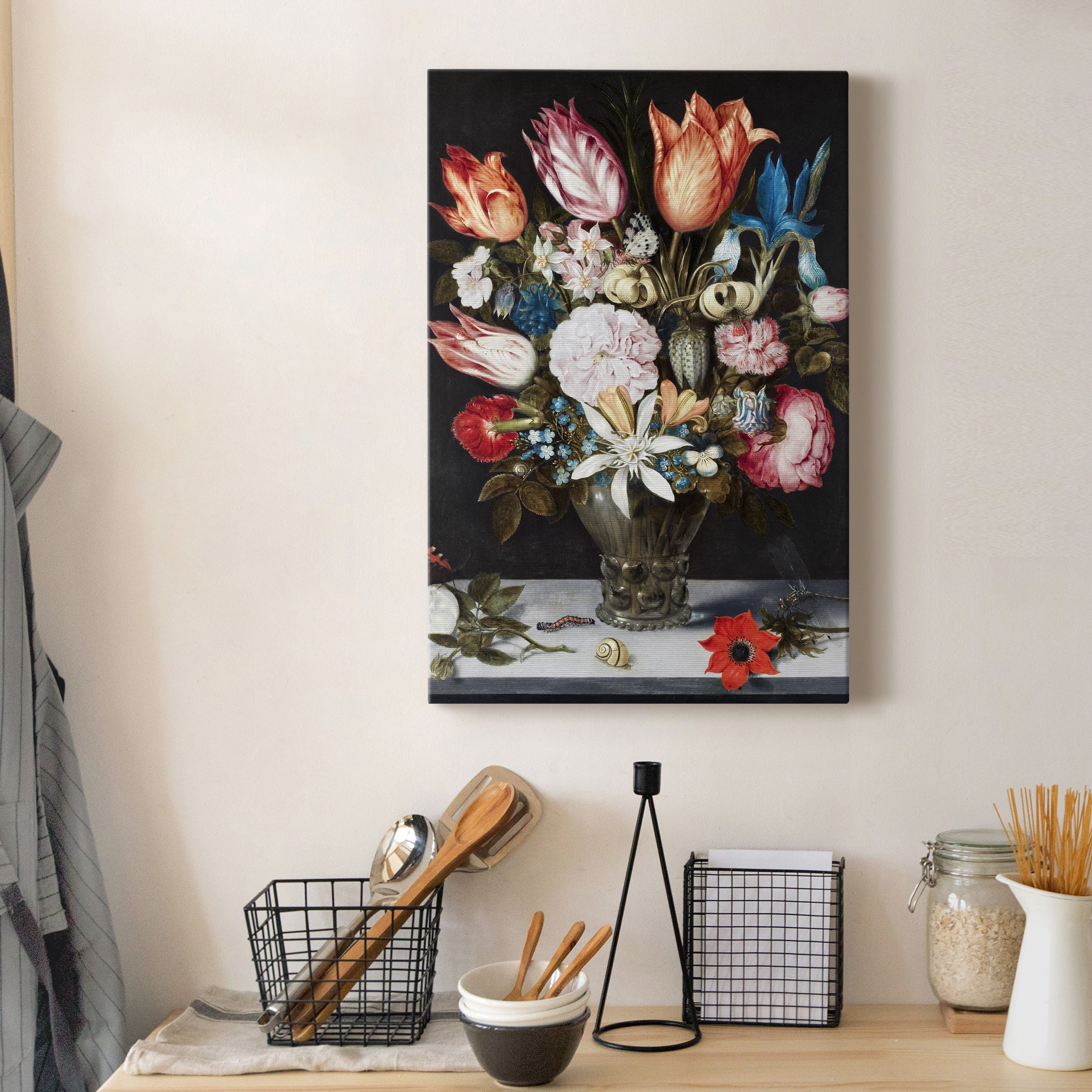Flowers in a Glass Premium Gallery Wrapped Canvas - Ready to Hang - 8 x 12