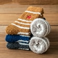 thumbnail image 6 of Mens Fuzzy Socks 5 Pairs Cozy Slipper Fluffy Socks Winter Warm Soft Cabin Stocking Comfy Sleep Fleece Socks, 6 of 7
