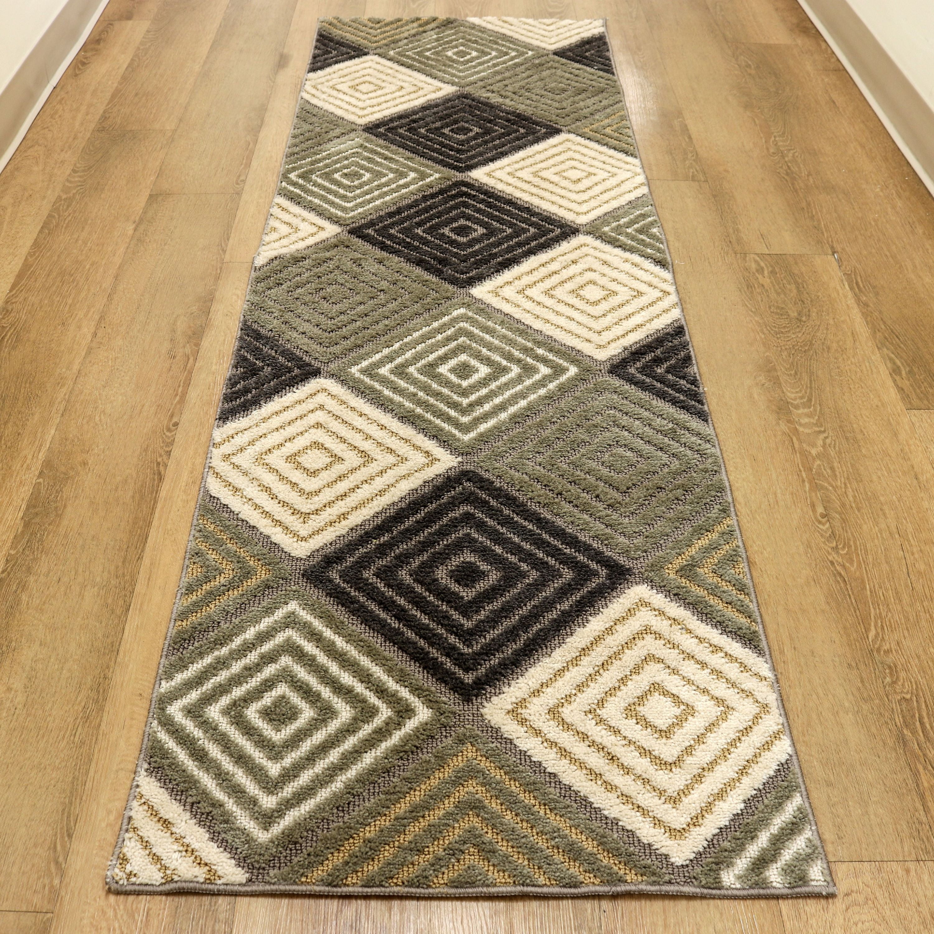 Arkwright Artistry Microfiber Runner Rug Diamond Design 24" x 72