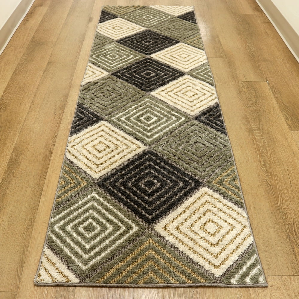 Arkwright Artistry Microfiber Runner Rug Diamond Design 24" x 72