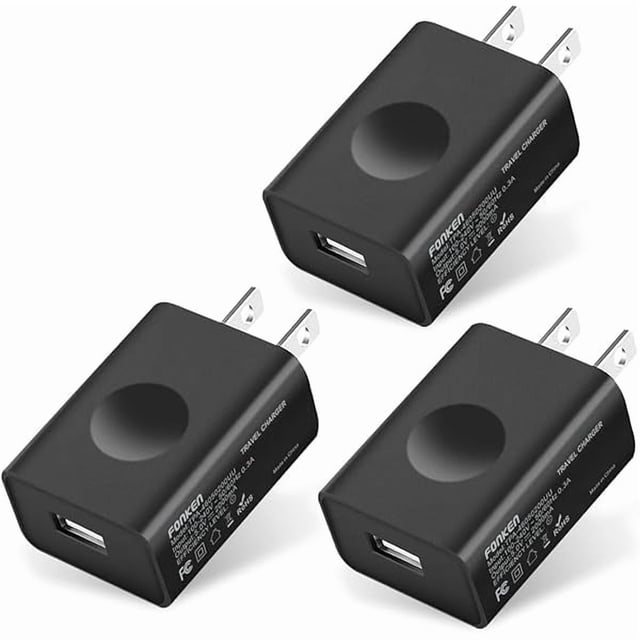 ccwonima USB Wall Charger, 3-Pack 5V 2A Power Adapter Universal Travel USB Plug Cell Phone Block Cube Compatible With iPhone, iPad, Google Nexus, Samsung, LG, HTC, Moto, Kindle and More
