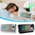 thumbnail image 2 of Usbinx Life Mirror Projection Clock LED Large Screen Display Electronic Alarm Clock Ceiling Wall Projection Dual Alarm USB Charging 9.33*3.55*1.58in, 2 of 5