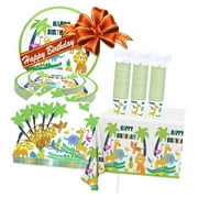 hgudesign 211 PCS Jungle Happy Birthday Paper Dinnerware Set for 30 - Featuring Plates, Animal Print Cups, Jungle Party Napkins - Perfect for Animal-Themed Birthday and Shower Celebrations