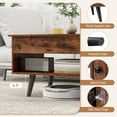 thumbnail image 5 of Tangkula Lift Top Coffee Table with Storage, Living Room Table with Hidden Compartment, Cabinet & Open Shelf, Flip Top Center Table, Pull up Coffee Table for Home, Office (Rustic Brown), 5 of 18
