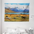thumbnail image 1 of Scenery Decor Tapestry, Animal Farm with Horses in the Vast Combe with Mountains Desert Art Photo , Wall Hanging for Bedroom Living Room Dorm Decor, 80W X 60L Inches, Multicolor, by Ambesonne, 1 of 2