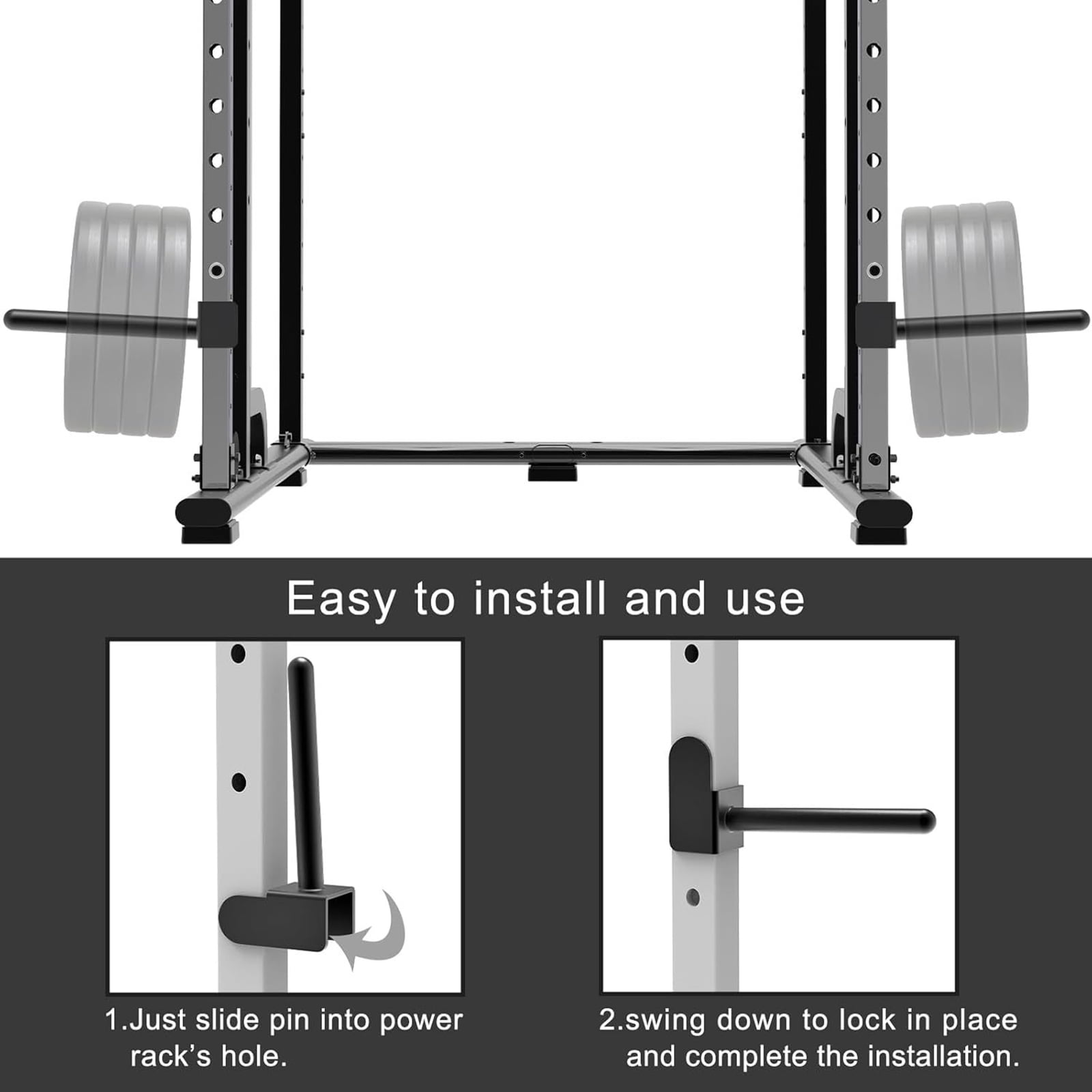 Weight Storage Rack Attachment for Power and Squat Racks Fitness Equipment Accessory