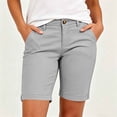 thumbnail image 2 of Bermuda Golf Shorts For Women Quick Dry Active Shorts Knee Length High Waisted Elastic Short Pant Baggy Relaxed Fit Lounge Breathable Sweat-Pant - (Mid-Thigh Length Style), 2 of 8