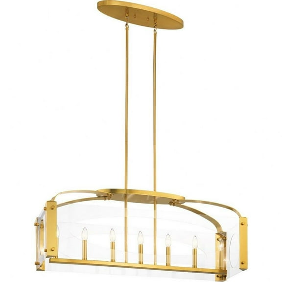 Mid Century Modern Transitional Seven Light Chandelier-Fox Gold Finish Bailey Street Home 147-Bel-4187430
