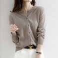 thumbnail image 3 of Suéter de cuello en V con lentejuelas, cómodo, estilo Chanel, elegante, de alta calidad, estilo europeo y americano, para otoño e invierno, 3 of 6