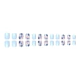 thumbnail image 4 of Uñas postizas adhesivas Whiosyrt cortas cuadradas azul floral, 24 piezas, 4 of 7