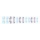 thumbnail image 4 of Uñas postizas adhesivas Whiosyrt cortas cuadradas azul floral, 24 piezas, 4 of 7