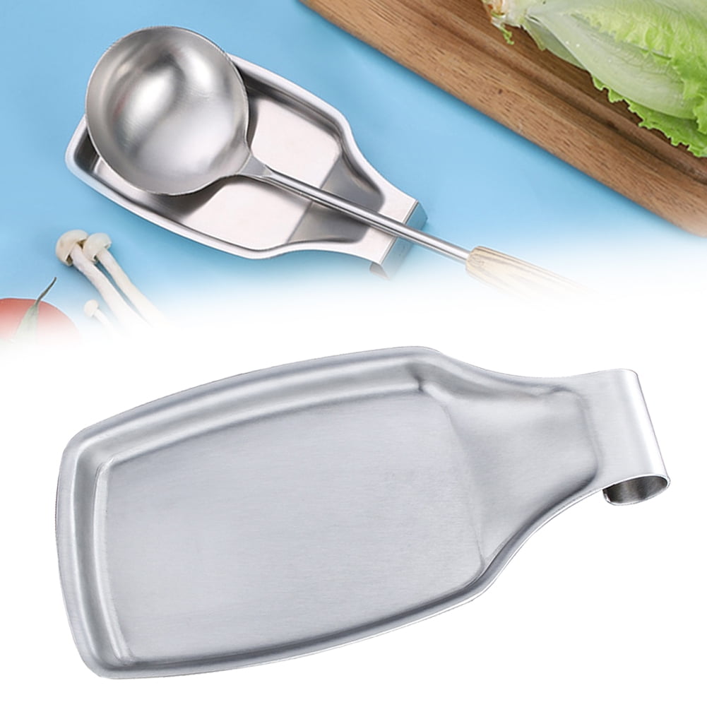 Spoon Holder for Stove Top Flattened Wine Bottle Clear Large Spoon Rest 