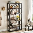 thumbnail image 6 of Tribesigns 70.8 inch Tall Bookshelf, 5-Tier Etagere Bookcase, Modern Book Shelf Display Tack Shelving with 8 Open Storage Shel for Home Office, Living Room, Rustic Brown, 6 of 7