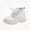 Beige, variant on Viluyesy Girls Boots Lace-Up Chunky Sole Glitter Non-Slip Comfortable Durable Easy On Off Side Zipper Sparkle Shoes Beige Size 8 Toddler