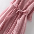 thumbnail image 7 of JGGSPWM Women's Linen Midi Dress High Waisted A Line Skirt Short Sleeves Dresses Pink M, 7 of 7