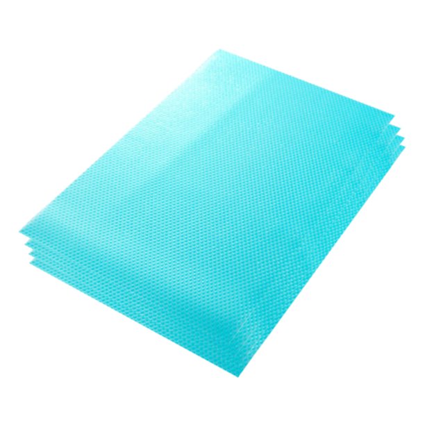Cielo azul paquete de 4 piezas se puede cortar y fácil de limpiar manteles de hielo EVA esteras del cajón del gabinete esteras anti-quemaduras aislamiento posavasos esteras refrigerador/EVA/45*30/