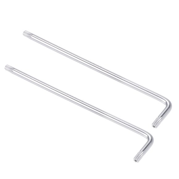 Unique Bargains T20 Anti Tamper Proof Torx Star Key Bit Wrench, L-Shape 4.5-inch Long Arm, CR-V Steel 2 Pack