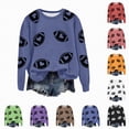 thumbnail image 4 of Godom Womens Sweatshirts Crewneck Rugby Printed Long Sleeve Tops Oversized Pullover Sweatshirt for Women, 4 of 7