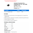 thumbnail image 2 of Automatic Transmission Pan - Compatible with 1998 - 2003 Dodge Durango 5.9L V8 1999 2000 2001 2002, 2 of 2